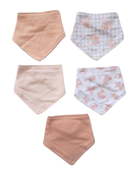 5PK de baberos Kyle & Deena estilo bandana multicolor para niña - Kinder Guatemala - Babero bandana niña