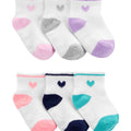 6 Pack de calcetas Carters multicolor para niña - Kinder Guatemala - Calcetas y Calcetines