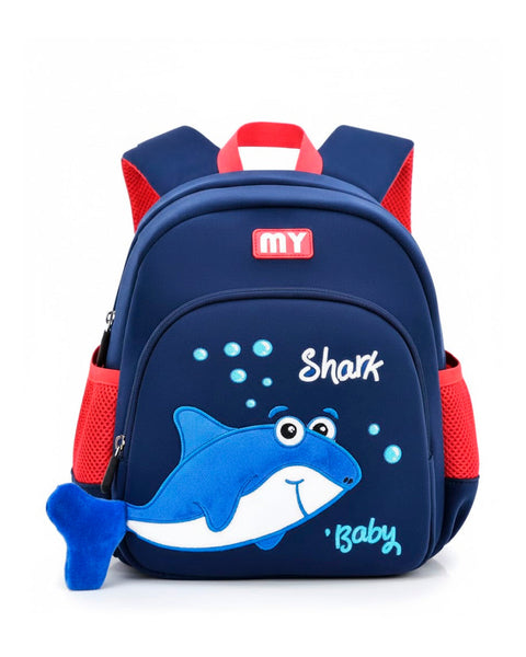 Mochila Wolfy con diseño de tiburón color azul