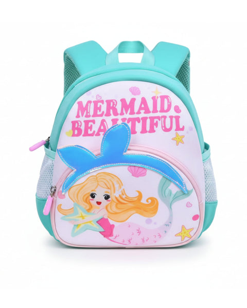 Mochila Wolfy con diseño de sirena color rosado