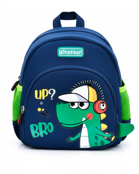 Mochila Wolfy con diseño de dinosaurio color azul