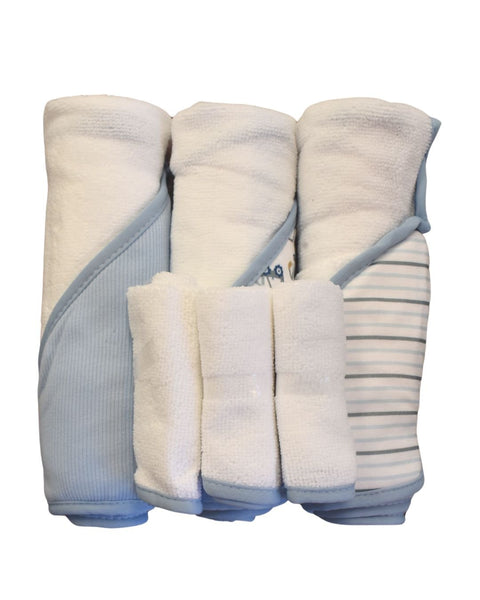 6PK Set de baño Chick Pea: 3 toallas con capucha y 3 paños para ducha multicolor para niño - Kinder Guatemala - Regalos de baño niño