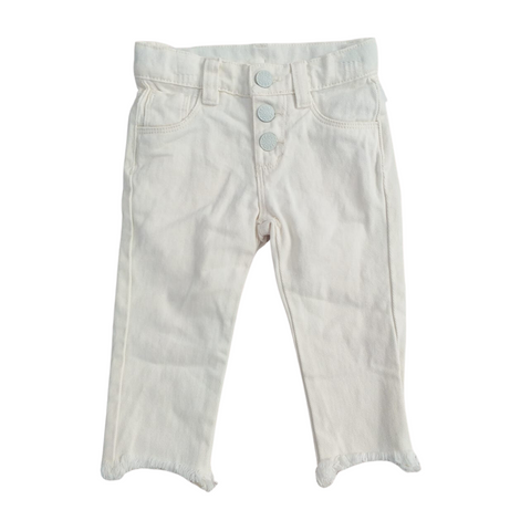 Pantalón de lona People rasgado blanco niña