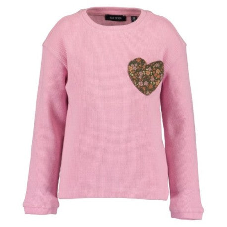 Blusa Blue Seven manga larga diseño de unicornio color rosado para niña