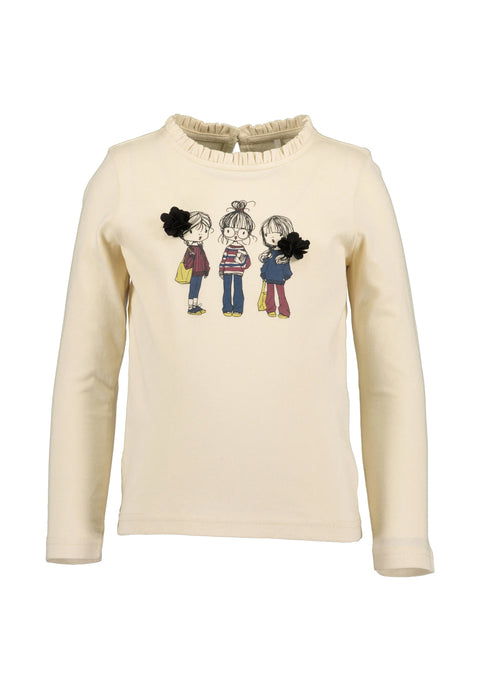 Blusa Blue Seven manga larga diseño de niñas color beige para niña