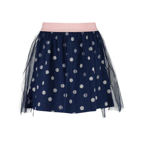 Falda Blue Seven de tul estampado de puntos con elastico en la cintura para niña.