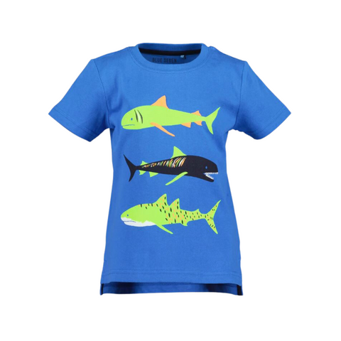 T-shirt Blue Seven manga corta estampado tiburones azul