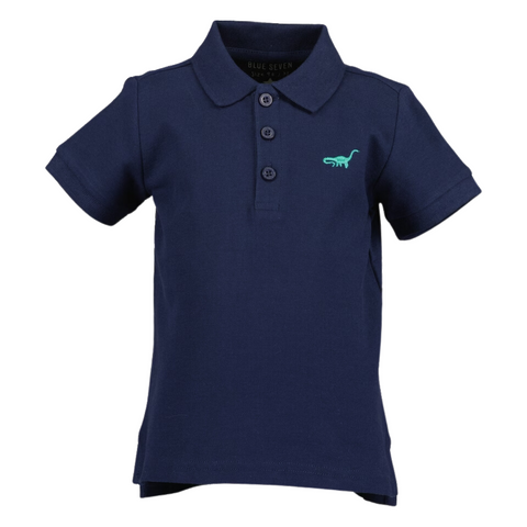 Camisa Blue Seven tipo polo manga corta azul marino niño