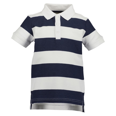 Camisa Blue seven tipo polo manga corta estampado tiburon blanco a rayas niño