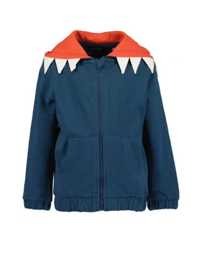 Hoodie Blue Seven con capucha diseño de tiburon color azul para niño