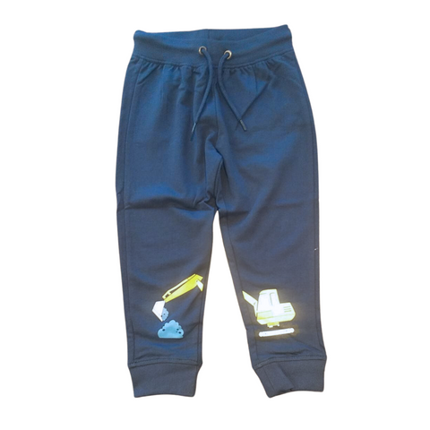 Pants Blue Seven con pita en la cintura estambado camion azul marino niño