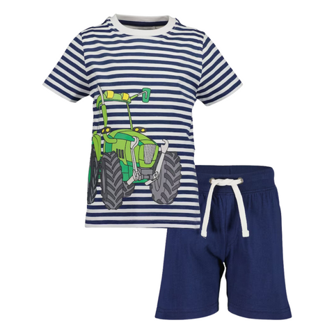 Conjunto Blue Seven pantaloneta y T-shirt estampado camion azul marino  niño