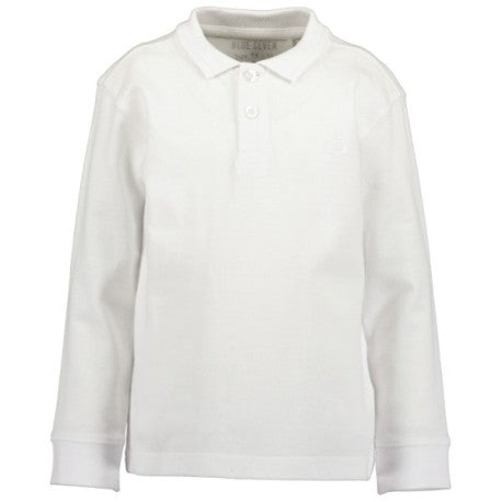 Camisa tipo Polo Blue Seven manga larga color blanco para niño