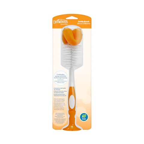 Dr. Brown's - Cepillo para lavar pachas color naranja