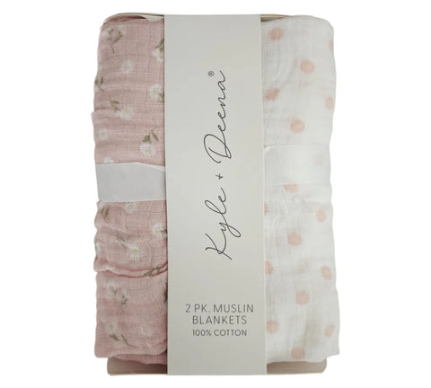 2PK de Frazadas Kyle & Deena de muslin multicolor para niña
