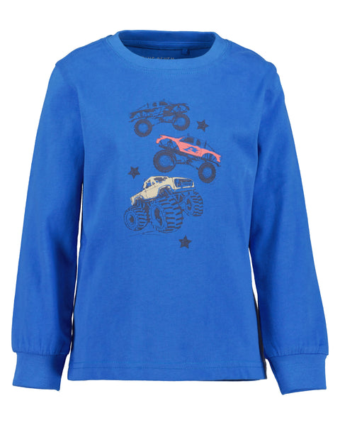 Pijama Blue Seven 2 piezas: camisa manga larga con impresión de carros que brilla en la oscuridad y pantalón para niño