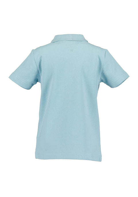 Camisa Polo Blue Seven manga corta con estampado de oceano color celeste para niño