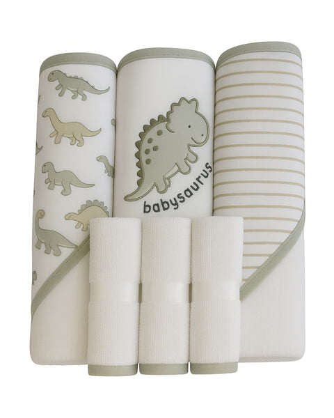 6PK Set de baño  Le Top: 3 toallas con capucha y 3 paños para ducha multicolor para niño