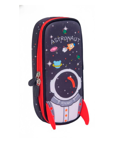Portalápices Wolfy con diseño de astronauta color negro