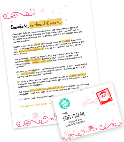 Una nota secreta del taller de los duendes