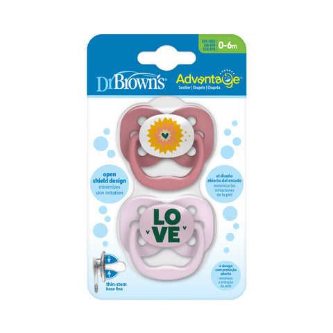Dr. Browns - Pepe Advantage Nivel 1 Rosado, 2-pack