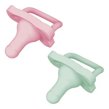 Pepe de Silicón 0-6 Meses Rosado y Verde, 2-pack