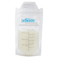 Bolsa individual de Dr. Brown's con leche materna, mostrando medidas en onzas y mililitros, lista