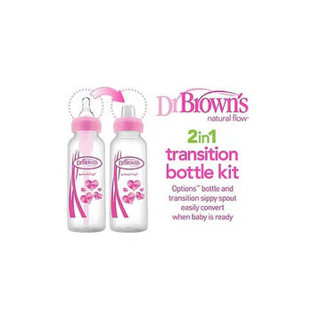 Dr. Brown's - Pacha de Transición Rosada 8 oz. mamón nivel 3 y boquilla suave