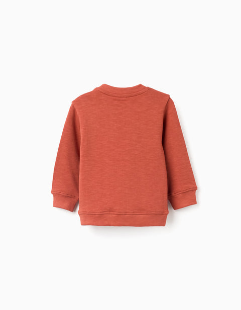 SWEATSHIRT FLEECE, DARK GREEN, 6/9M