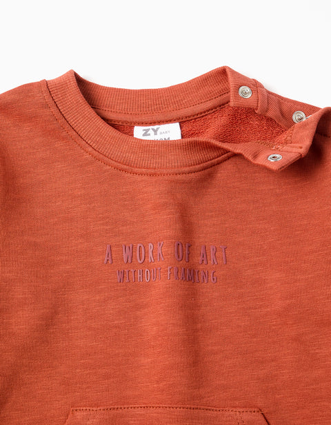 SWEATSHIRT FLEECE, DARK GREEN, 6/9M