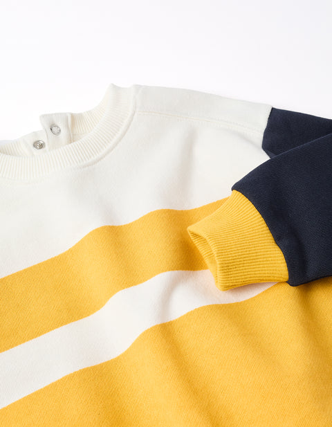 SWEATSHIRT FLEECE, DARK YELLOW, 6/9M