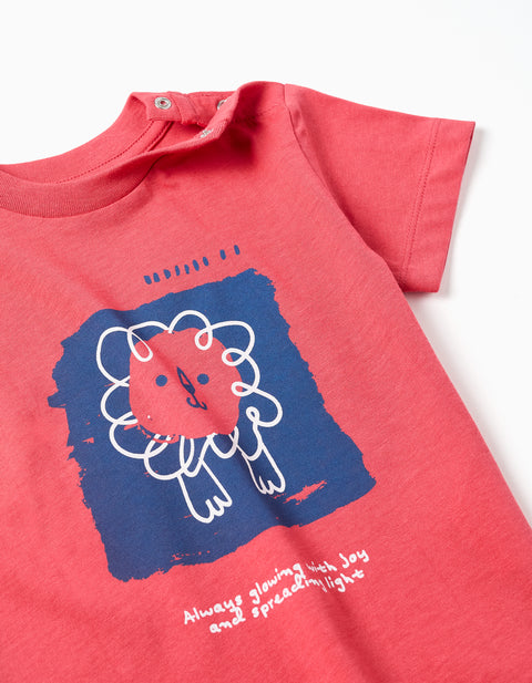 Playera Zippy celeste con estampado de oruga