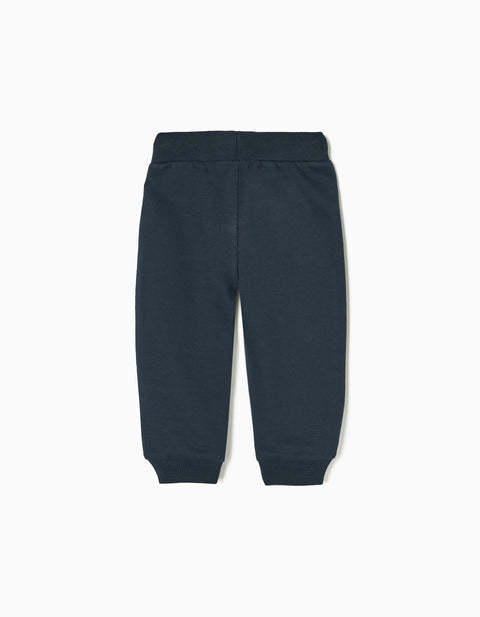 PANTS FLEECE, DARK BLUE, 6/9M