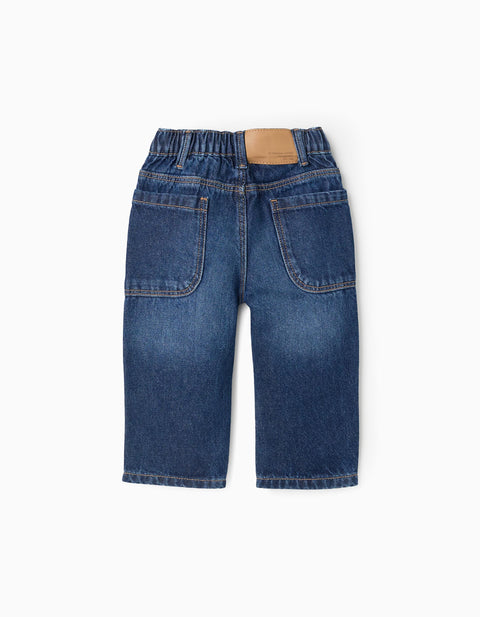 PANTS DENIM, DARK BLUE DENIM, 6/9M