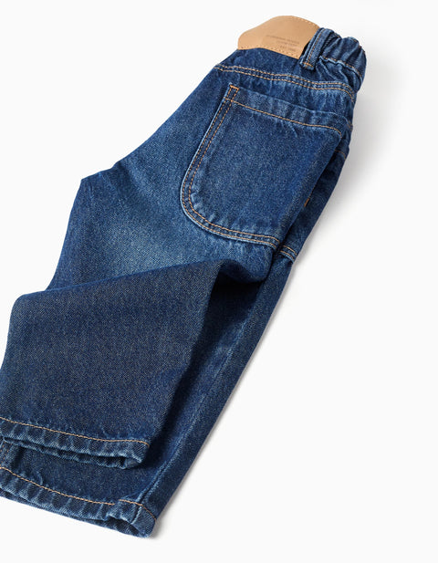 PANTS DENIM, DARK BLUE DENIM, 6/9M