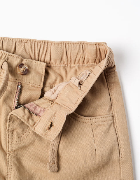 PANTS TWILL, BEIGE, 6/9M