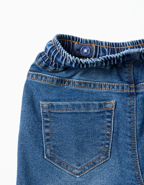Pantalón Zippy de lona celeste con cintas