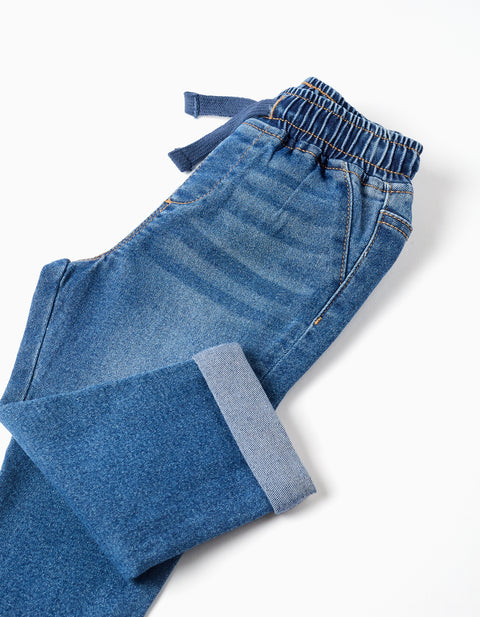 Pantalón Zippy de lona celeste con cintas
