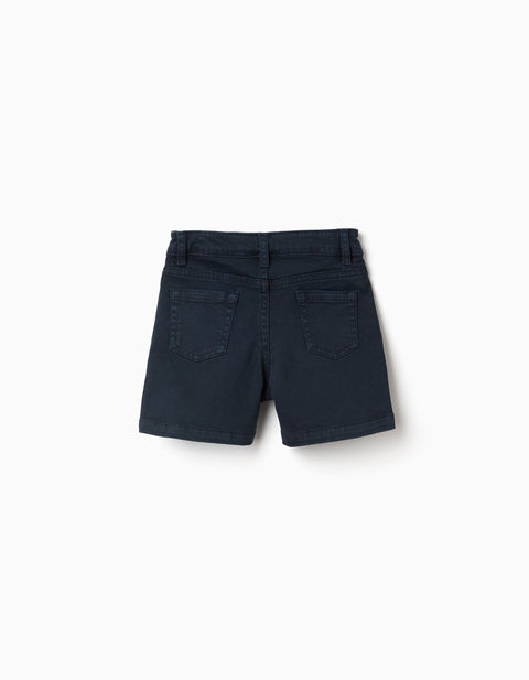 SHORTS TWILL, DARK BLUE, 6/9M