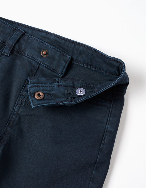 SHORTS TWILL, DARK BLUE, 6/9M