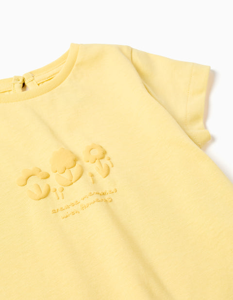 SS TSHIRT JERSEY, LIGHT YELLOW, 12/18M