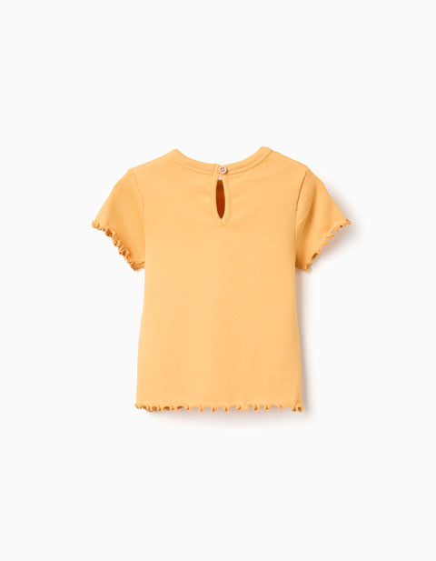 SS TSHIRT RIB, DARK YELLOW, 12/18M