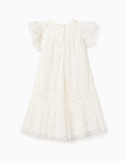 SS DRESS PLEATED, WHITE, 2/3