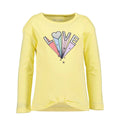 Blusa Blue Seven amarilla manga larga con diseño Love y nudo al frente para niña. - Kinder Guatemala - 