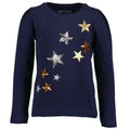 Blusa Blue Seven azul manga larga con diseño de estrellas multicolor para niña. - Kinder Guatemala - 