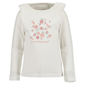 Blusa Blue Seven blanco manga larga con vuelitos en los hombros y estampado floreado para niña. - Kinder Guatemala - 