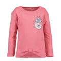Blusa Blue Seven rosado manga larga con diseño de flores y nudo al frente para niña. - Kinder Guatemala - 
