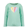 Blusa Blue Seven verde manga larga con diseño corazón y nudo al frente para niña. - Kinder Guatemala - 