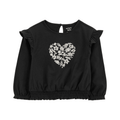 Blusa Carters manga larga estampado corazón gris niña - Kinder Guatemala - 