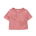 Blusa Carters Playwear manga corta con aplicacion Boxy - Fit de corazon rosada niña - Kinder Guatemala - 